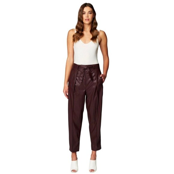 Blank NYC Womens Size 32 Grape Shake‎ Pants Purple Vegan Faux Leather Pleated - Picture 1 of 6